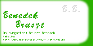 benedek bruszt business card